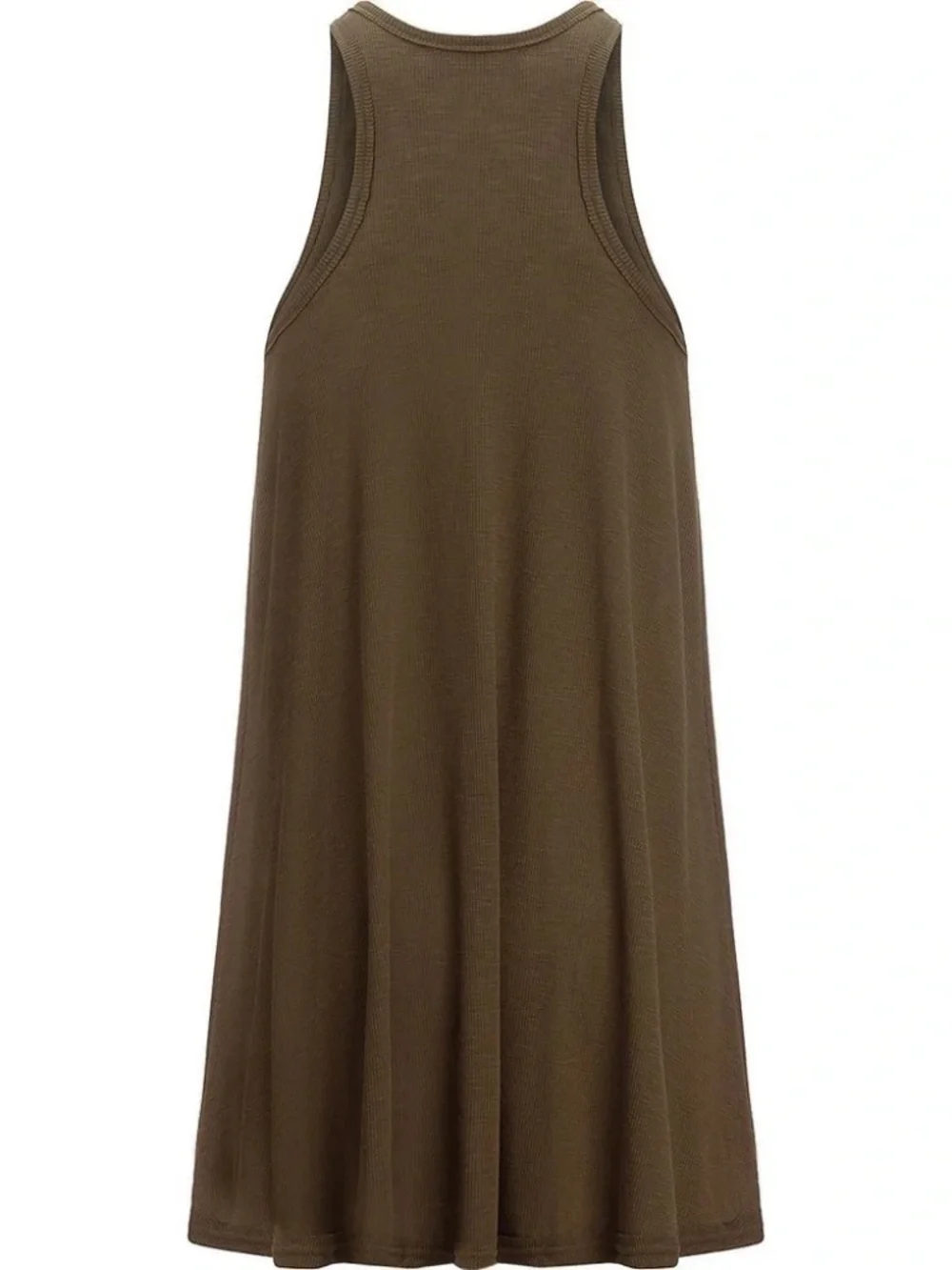 Free People Beach La Nite Tank Dress Ribbed Knit Mini in Army Dark Green Size XS